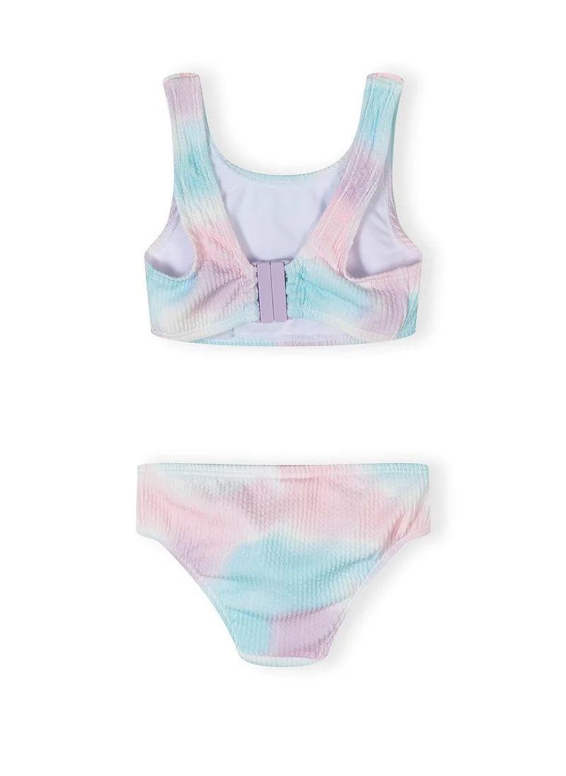 مينوتي Girls two-piece tie dye bikini pink and blue